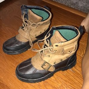 Brown polo boots